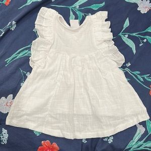 NWT Zara White Ruffled Baby Dress - 9-12 months